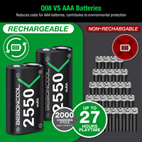 BEBONCOOL 2x2550mAh ładowalny akumulator bezprzewodowa ładowarka gamepadów do kontrolera Xbox One/Xbox One X/S/Xbox Elite 3